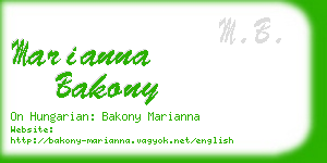 marianna bakony business card